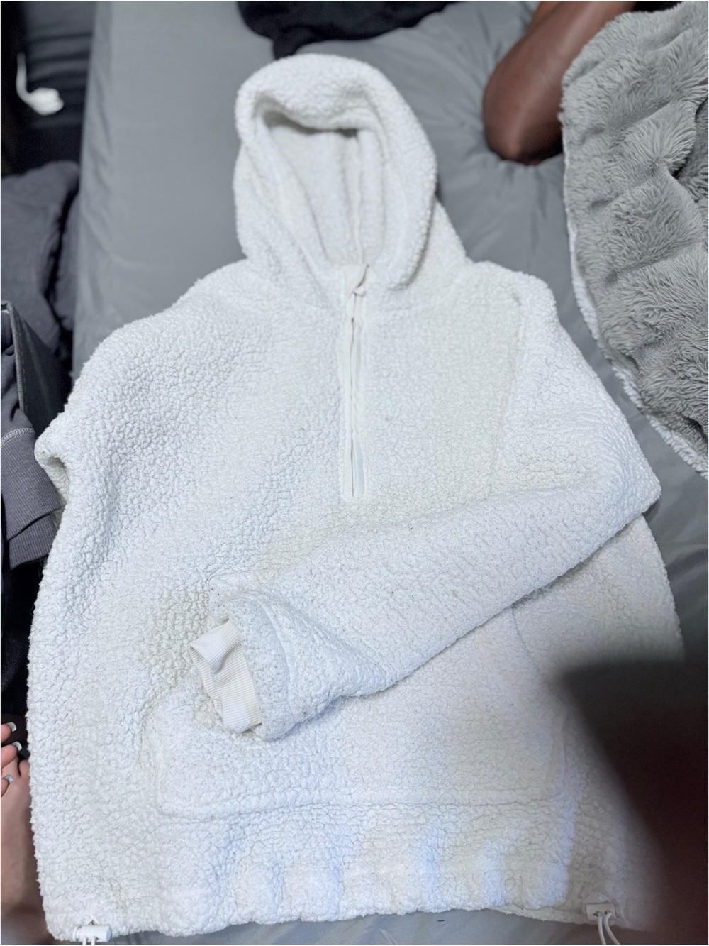 George White Sherpa Half-Zip Hooded Pullover